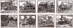 William Duma, Heritage Park Series, wood block on paper