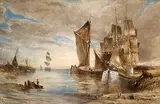 George F. Hargitt, Untitled - Ships at Harbour, 1912, watercolour on paper