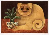 Carol Jablonsky, Chinese Dog #2/300, colour etching on paper