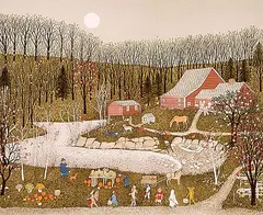 Cuca Romley, Autumn Fest #4/175, hand coloured etching on paper