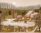 Cuca Romley, Autumn Fest #4/175, hand coloured etching on paper