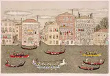 Cuca Romley, Venezia Regata Storica #132/175, hand coloured etching on paper
