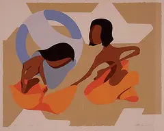 Huibert Sabelis, Lovers I #45/150, 1980, colour silkscreen on paper