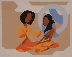 Huibert Sabelis, Lovers II #46/150, colour silkscreen on paper