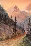 Thomas Harrison Wilkinson, Untitled - The Mountain Road with Figure, watercolour on paper