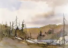 Brian Marshall Atyeo, Killarney Backwater, watercolour on paper