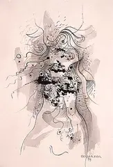 Léon Bellefleur, Untitled - Abstract, 1979, ink on paper