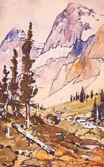 Belmore Browne, Molar Pass, 1930, watercolour on paper