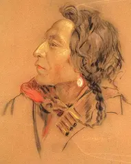 Nicholas Raphael de Grandmaison, Untitled - Portrait of a Native, pastel on paper