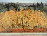 Gilbert A. Flodberg, Autumn Drama Tapestry, acrylic on canvas