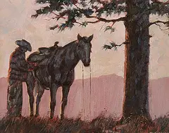 The Last Rays by Richard Audley Freeman, oil on hard board, sold May 2000