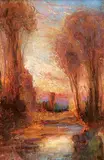 John A. Hammond, Untitled - Sunset, oil on paper board
