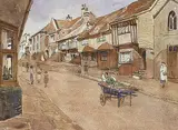 Alfred Crocker Leighton, Untitled - The Vegetable Cart, English Village