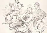 Kathleen Francis Pepper, Untitled - Workers Resting, 1945, charcoal on paper