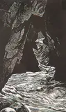 Walter J. Phillips, The Source of the Bow, 1936, wood block on paper