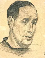 Frederick Varley, Portrait Study of A.L. Pike Craftsman and Designer of Stained Glass Windows, 1940, graphite on paper