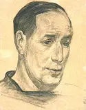 Frederick Varley, Portrait Study of A.L. Pike Craftsman and Designer of Stained Glass Windows, 1940, graphite on paper
