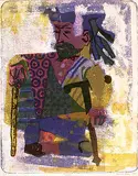 Maxwell Bennett Bates, Beggar #2/15, 1958, colour lithograph on paper