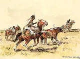 Enrique Castells Capurro, Untitled - The Round Up, 1953, watercolour on paper