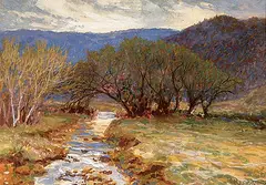 William Malcolm Cutts, A Babbling Brook in North Carolina, watercolour on paper