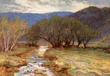 William Malcolm Cutts, A Babbling Brook in North Carolina, watercolour on paper