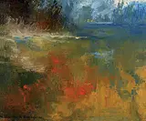 N. Nicholas de Grandmaison, Evening, Okanagan Lake, 1986, oil on canvas