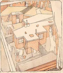 Ian Fleming, The Glasgow Tenement Window, 1927, colour wood block on paper