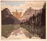 Nicholas Hornyansky, Emerald Lake, Canadian Rockies, colour etching on paper