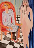 The Interview by Eliza H. Hemingway Hawkins, oil on canvas, sold May 2000