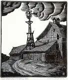 Leonard Hutchinson, Old Barn and Windmill #5/50