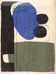 Detta B. Lange, Lady in Green, 1964, colour silkscreen on paper