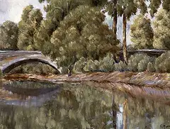 Carolyn Menu, Beacon Hill Park, acrylic on masonite