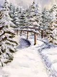 Carolyn Menu, Winter Splendour, acrylic on masonite