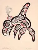 Haida Killer Whale - Ska:na #195/600 by Bill Reid, 1973, colour silkscreen on paper, sold May 2000