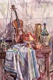 Jack Rigaux, Untitled - Still Life with Violin and Fruit