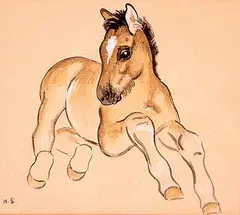 Marguerite Scott O'Donnell, Canadian Foal, watercolour on paper