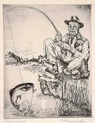 Leonard Watson, Anxious Moments, 1955, etching on paper