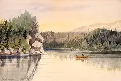 Thomas Harrison Wilkinson, Untitled - Man in a Canoe, watercolour on paper