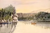 Thomas Harrison Wilkinson, Untitled - Man in a Canoe, watercolour on paper