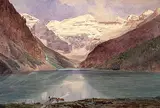 Frederic Marlett Bell-Smith, Untitled - Lake Louise with Canoeists