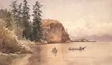 Frederic Marlett Bell-Smith, Siwash Indian Canoes, 1889, watercolour on paper