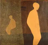 Richard Mathew Ciccimarra, Figures Opposed, 1967, mixed media on board