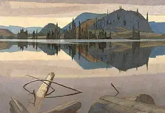 Alan Caswell Collier, Grey Dawn Breaking, Across Sara Lake, Northern Vancouver Island, 1982, oil on canvas