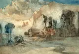 Charles John Collings, Home of the Mountain Sheep, watercolour on paper
