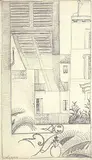 John Goodwin Lyman, Untitled - Courtyard Scene, pencil on paper