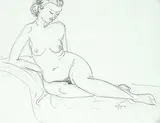 John Goodwin Lyman, Untitled - Nude, charcoal on paper
