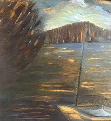 Barbara Milne, Approach, 1988, oil on panel