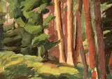 Lawrence Arthur Colley Panton, Sunlight in the Forest, oil on canvas board