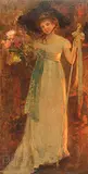Untitled - Portrait of a Young Woman by Sophia Theresa Pemberton, 1901, oil on canvas, sold Nov 1999