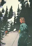 Walter J. Phillips, Ski Trail, 1945, colour wood block on paper